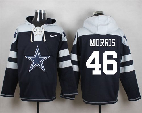 Nike Cowboys #46 Alfred Morris Navy Blue Player Pullover NFL Hoodie - Click Image to Close